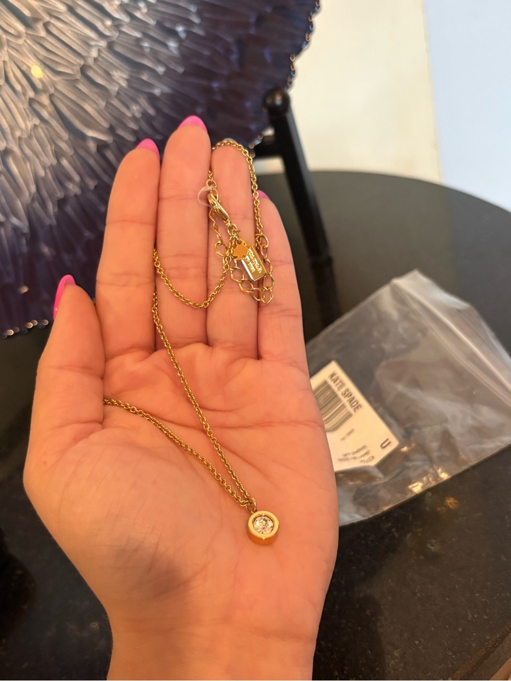 Kate Spade New Gold Single Rhinestone/Crystal Necklace